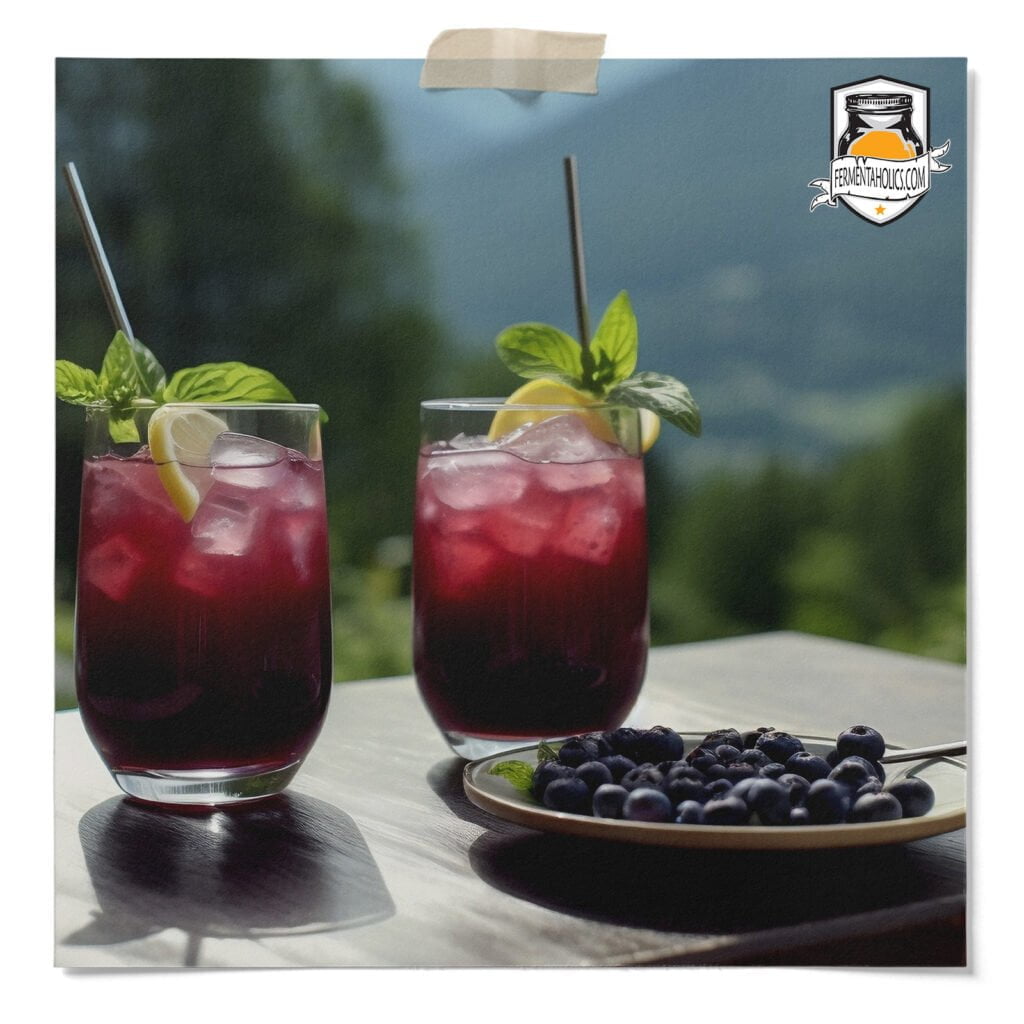 Blueberry Basil Ginger Kombucha