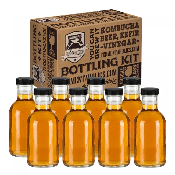8 Pack Stout Style Glass Bottles