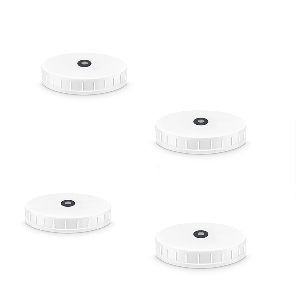 4-Pack Wide Mouth Mason Jar Fermenting Grommeted Lids