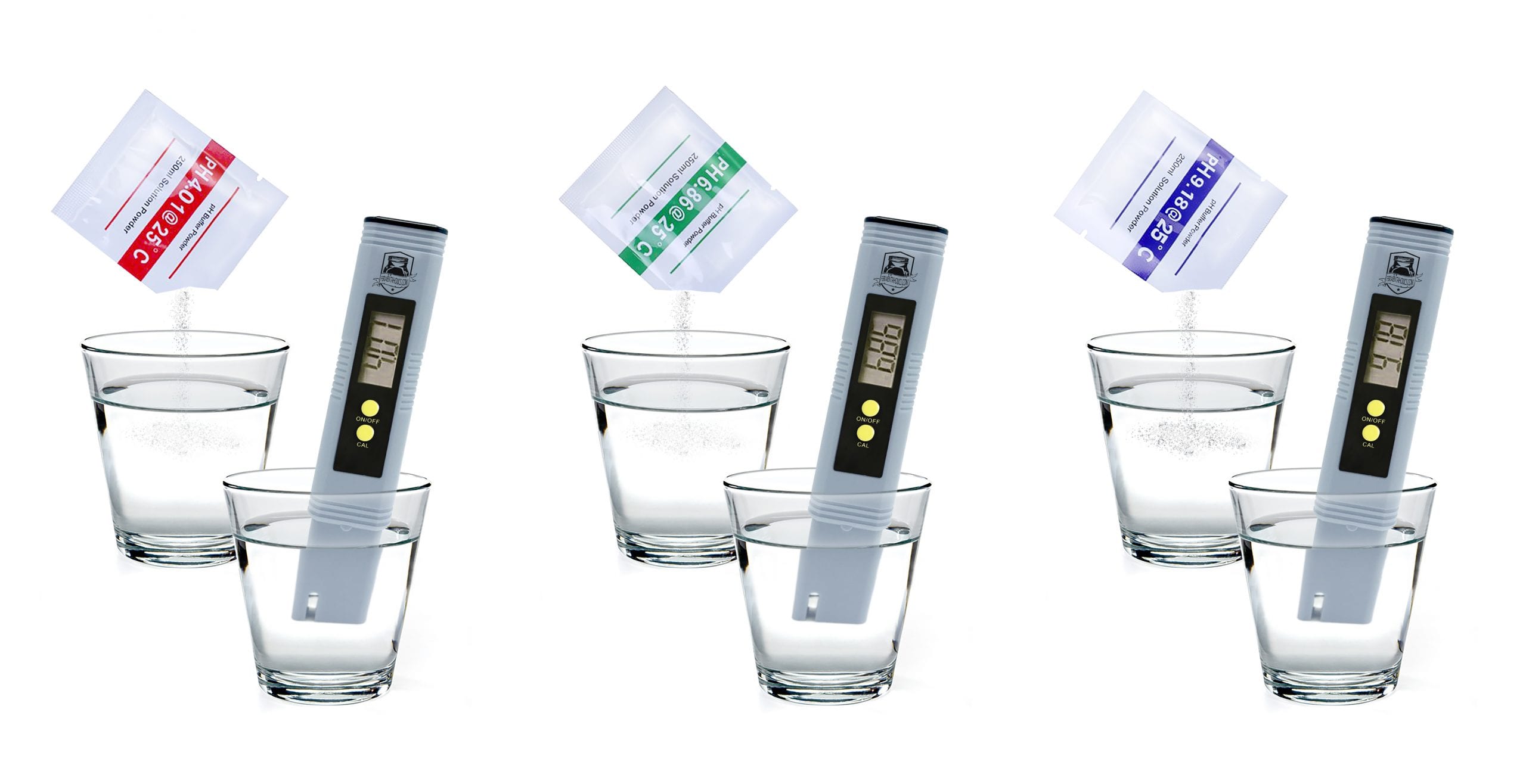 Ph Meter With Buffer Solution Powders