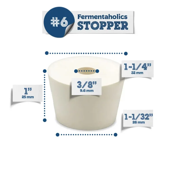 #6 Drilled Rubber Stopper