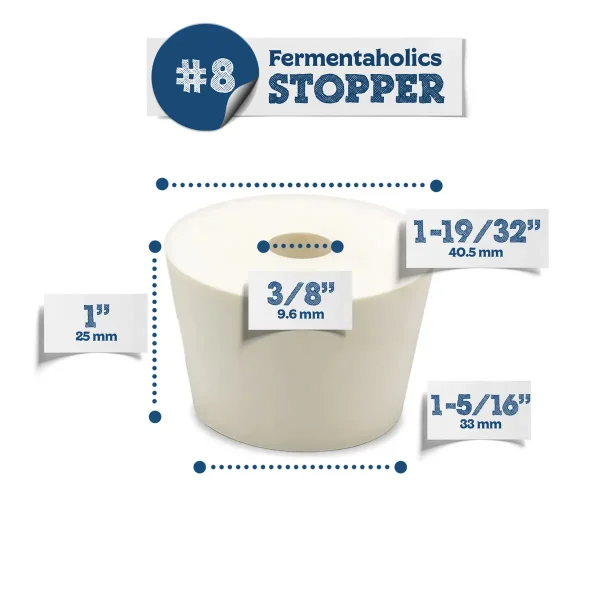 #8 Drilled Rubber Stopper
