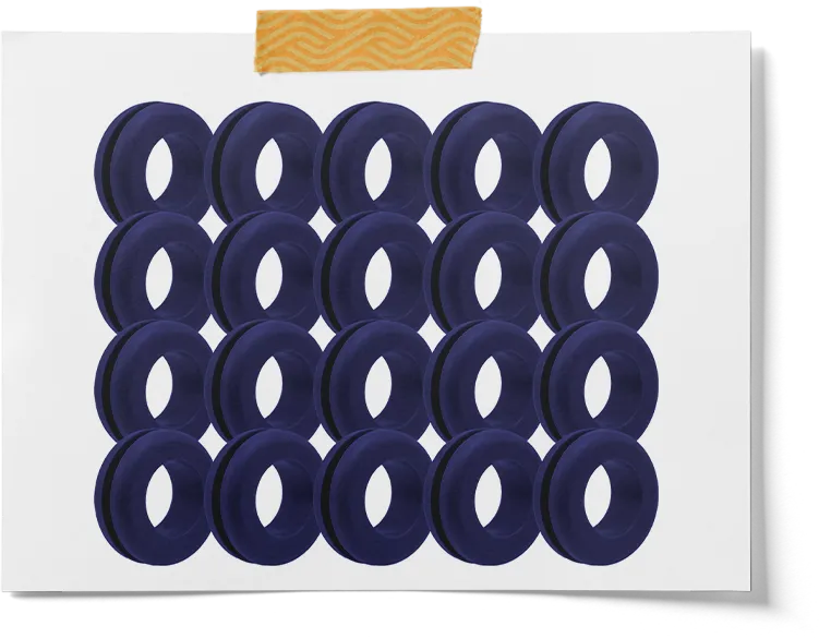 Dark Blue Colored Rubber Grommets For Mason Jars