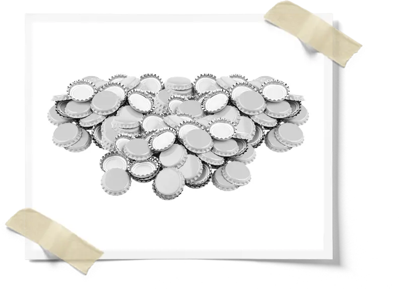 Silver Beer Bottle Caps