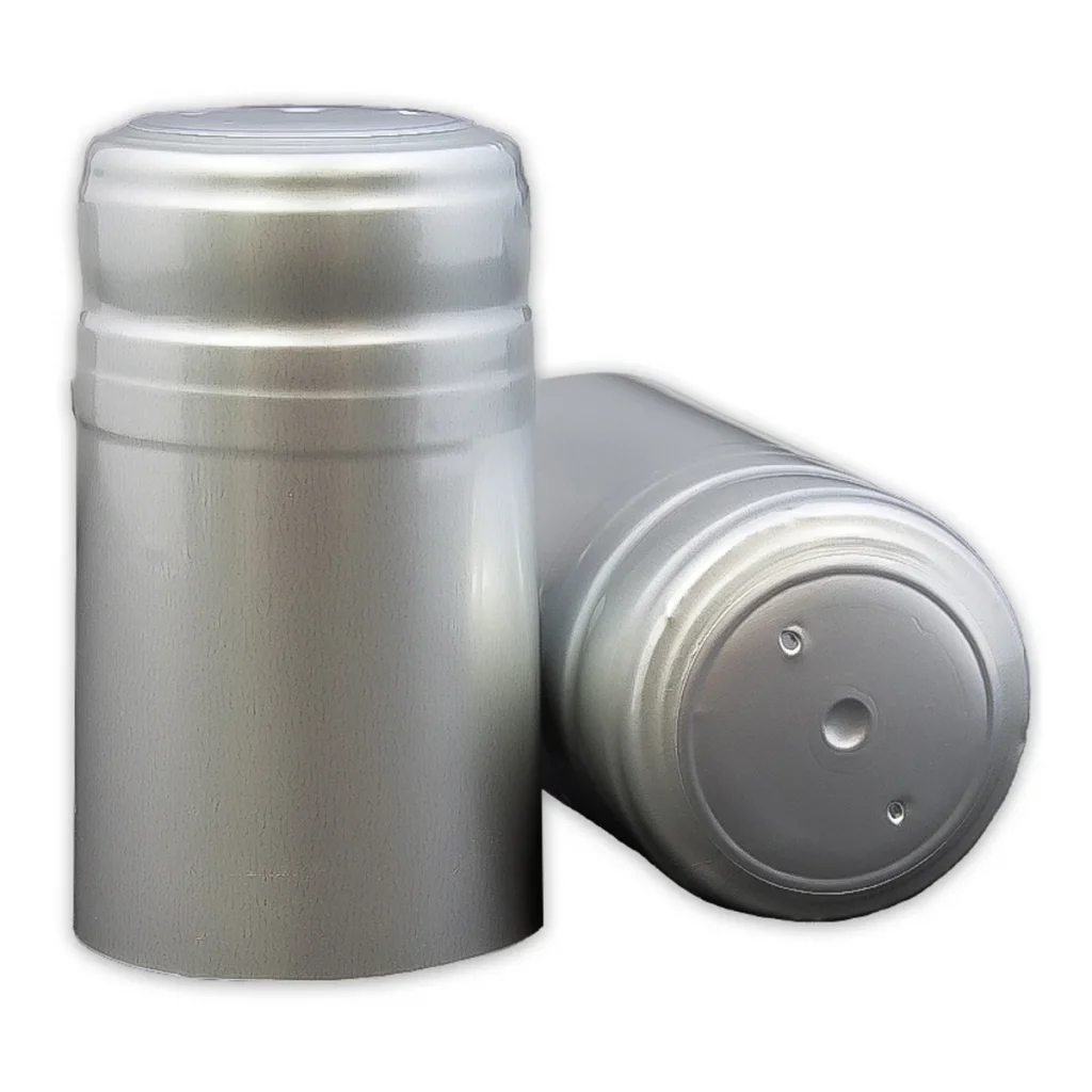 Silver Wine Bottle PVC Shrink Caps