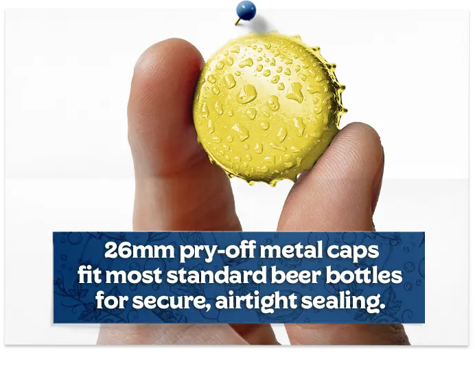 26Mm Yellow Pry Off Crown Beer Caps