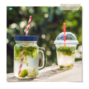 Mason Jar Lid with Hole for a Straw