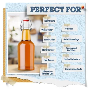 6 Pack Clear Flip Top Bottles